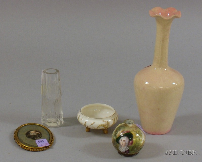 Appraisal: Five Assorted European Decorative Articles including a pottery vase with