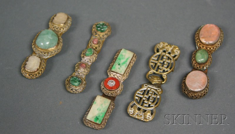 Appraisal: Five Belt Buckles China th to early th century one