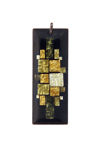 Appraisal: SECESSIONIST Enamel pendant in Wiener Handwerk pattern of foil squares