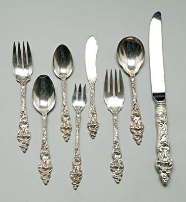 Appraisal: Les Six Fleurs sterling flatware Reed amp Barton pieces some