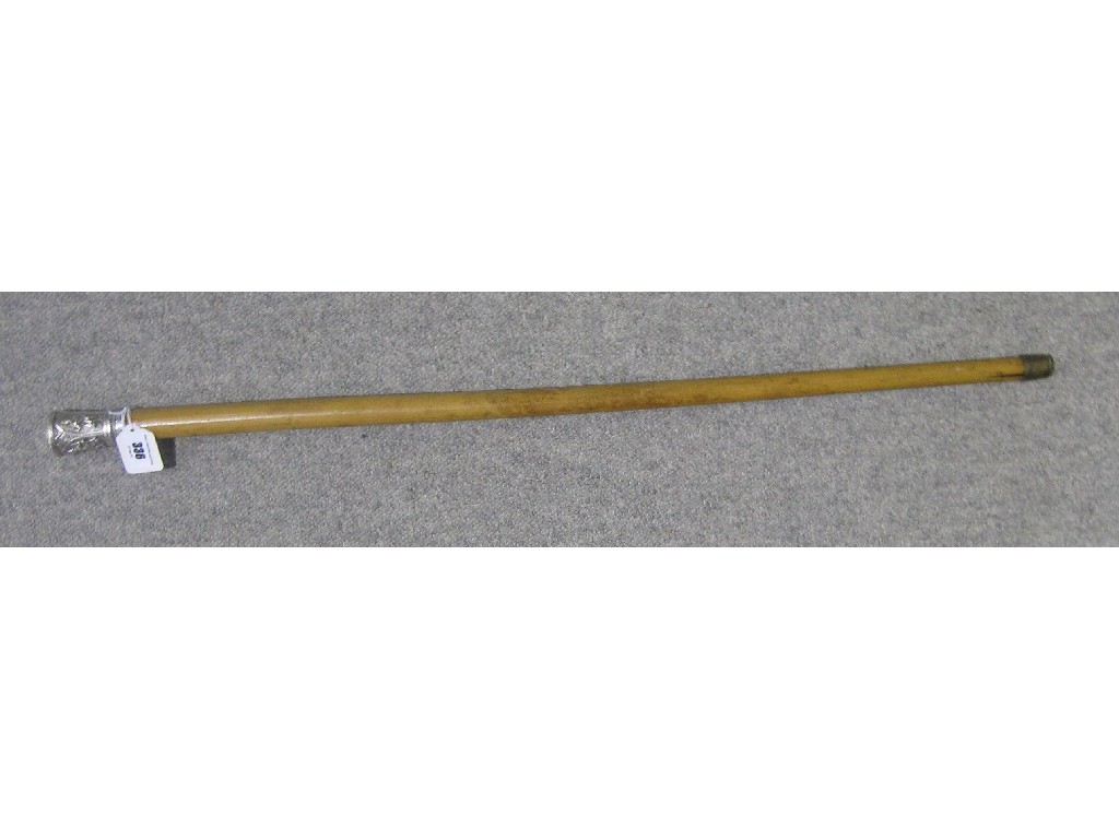 Appraisal: White metal topped walking stick