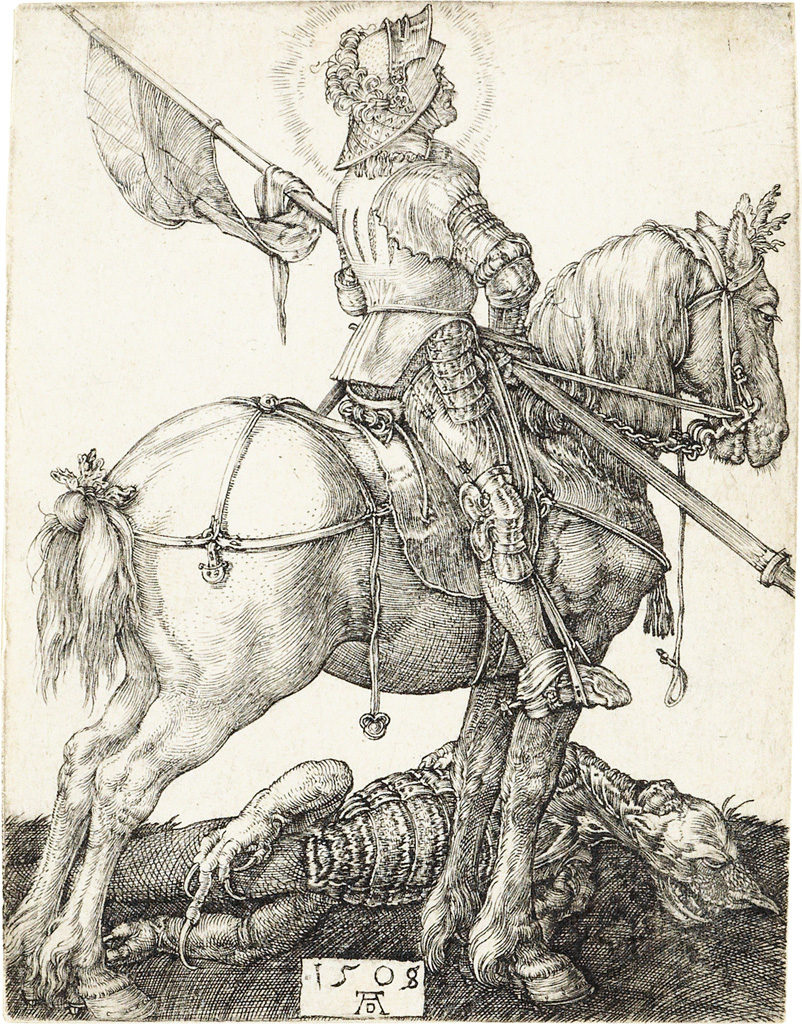 Appraisal: ALBRECHT D RER St George on Horseback Engraving x mm