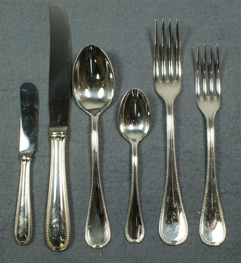 Appraisal: pcs Chambly Senlis France plated silver flatware six pc place