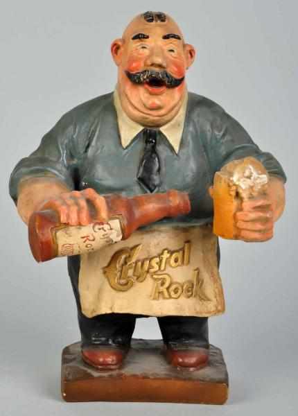 Appraisal: Plaster Crystal Rock Bartender Advertising Figure s Original finish Condition