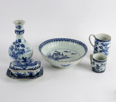 Appraisal: A Chinese blue and white fluted basin late th Century