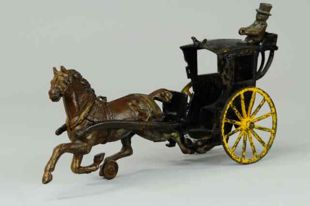 Appraisal: HANSOM CAB Dent cast iron painted in black overall high