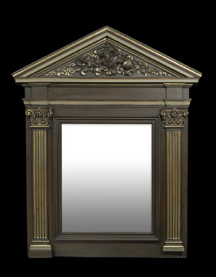 Appraisal: Italian Walnut and Parcel Gilt Looking Glass early th century