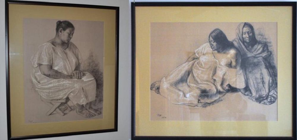 Appraisal: Two Francisco Zuniga Prints Mexican - framed not examined out