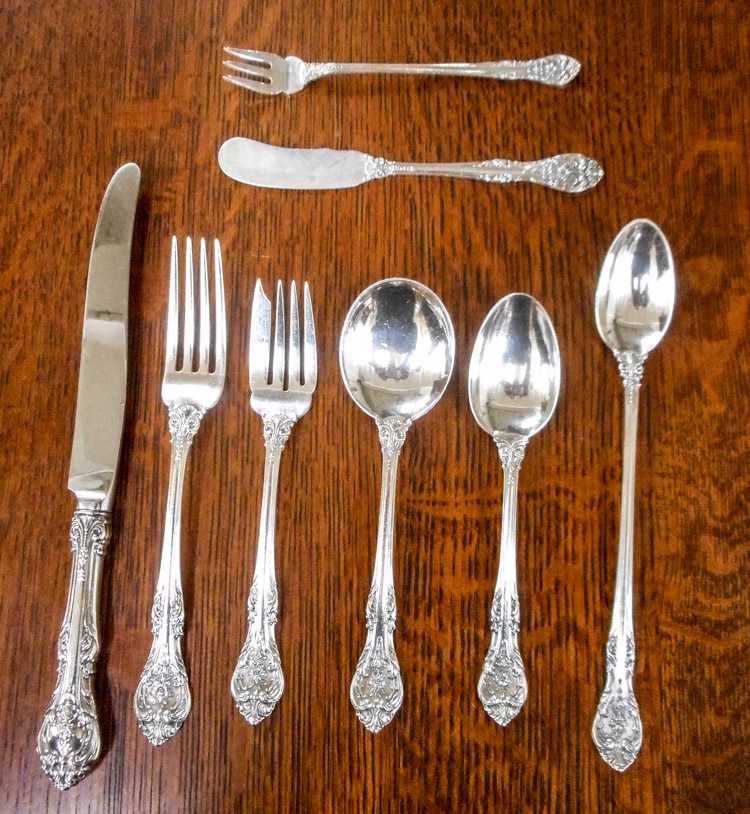 Appraisal: GORHAM KING EDWARD STERLING SILVER FLATWARE SET one hundred two