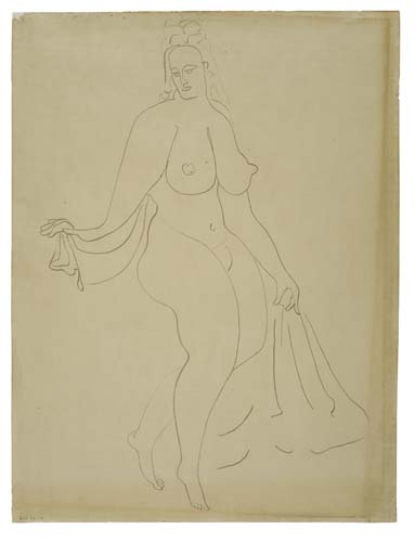 Appraisal: GASTON LACHAISE Femme nue Pencil on cream wove paper mounted