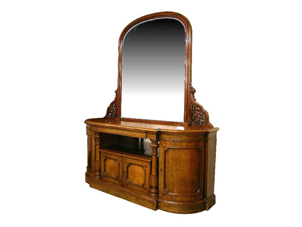 Appraisal: Large and impressive Victorian mahogany sideboard the substantial mirrored back