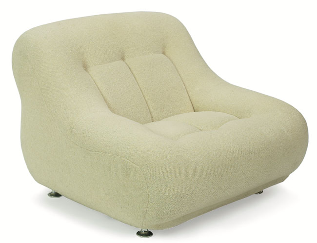 Appraisal: s s Modern lounge chair oversized biomorphic form over adjustable