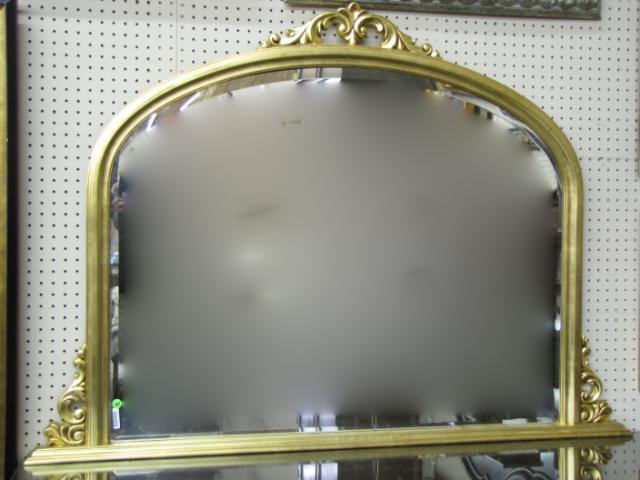 Appraisal: Gold gilt art nouveau style over mantle mirror '' high