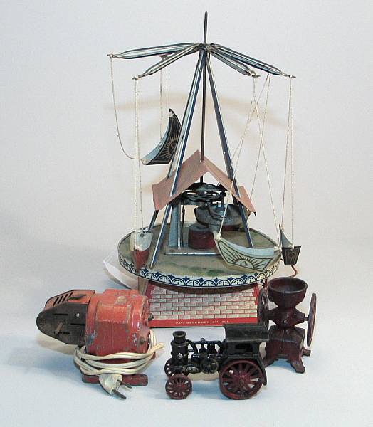 Appraisal: Early th Century articulating toy boat ride Unusual pat pending