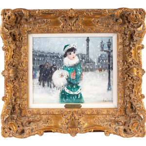 Appraisal: Huldah Jeffe American th Century Parisian Girl in Snow Storm