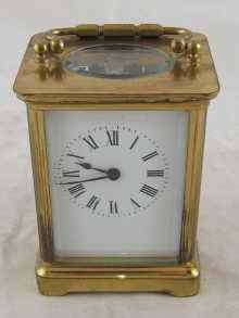 Appraisal: A brass carriage clock