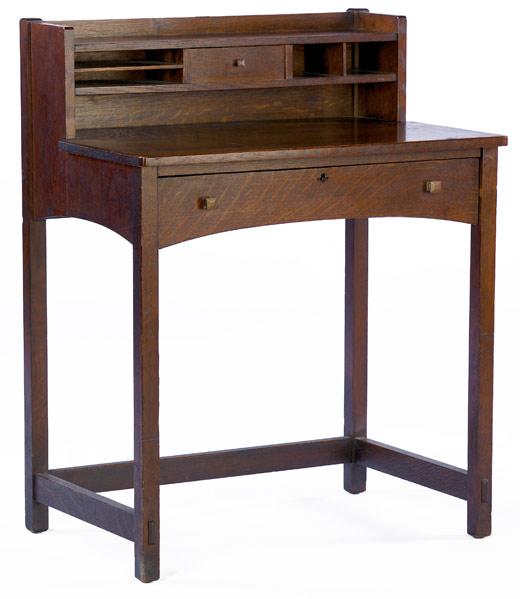 Appraisal: LIMBERT Writing desk with gallery top complete with drawer Branded