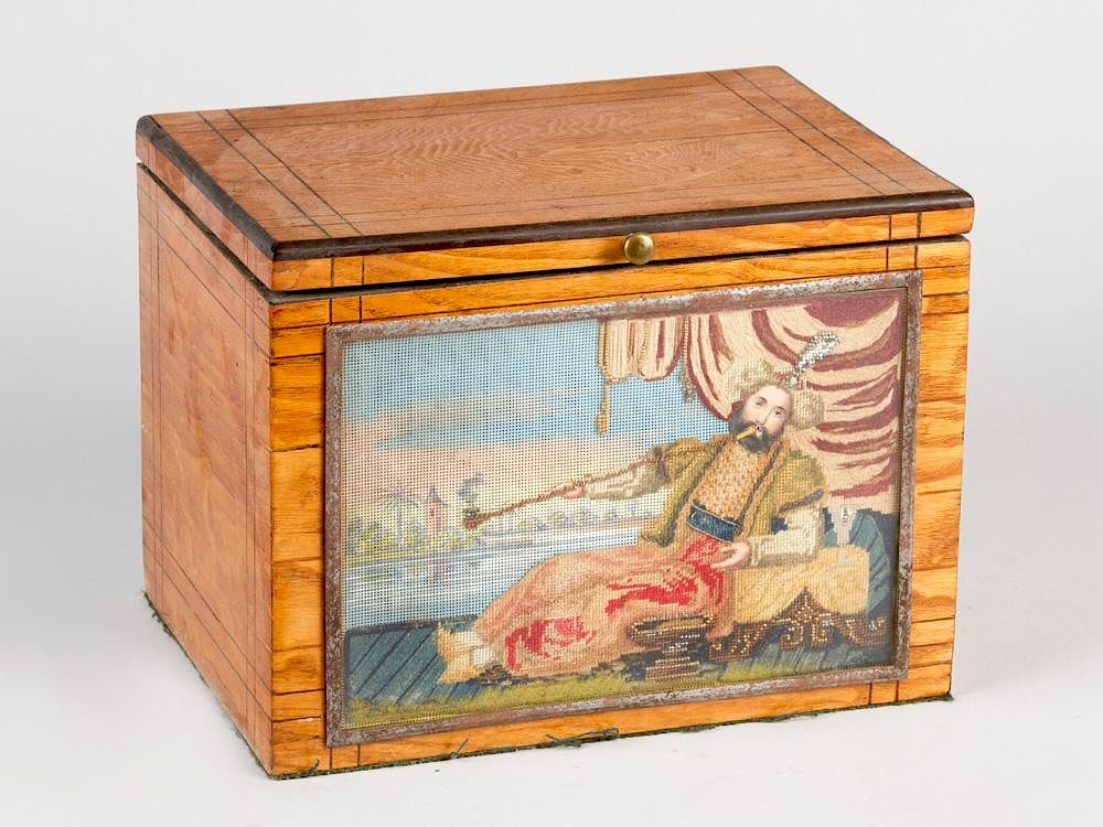 Appraisal: A tobacco box in oriental style A tobacco box in