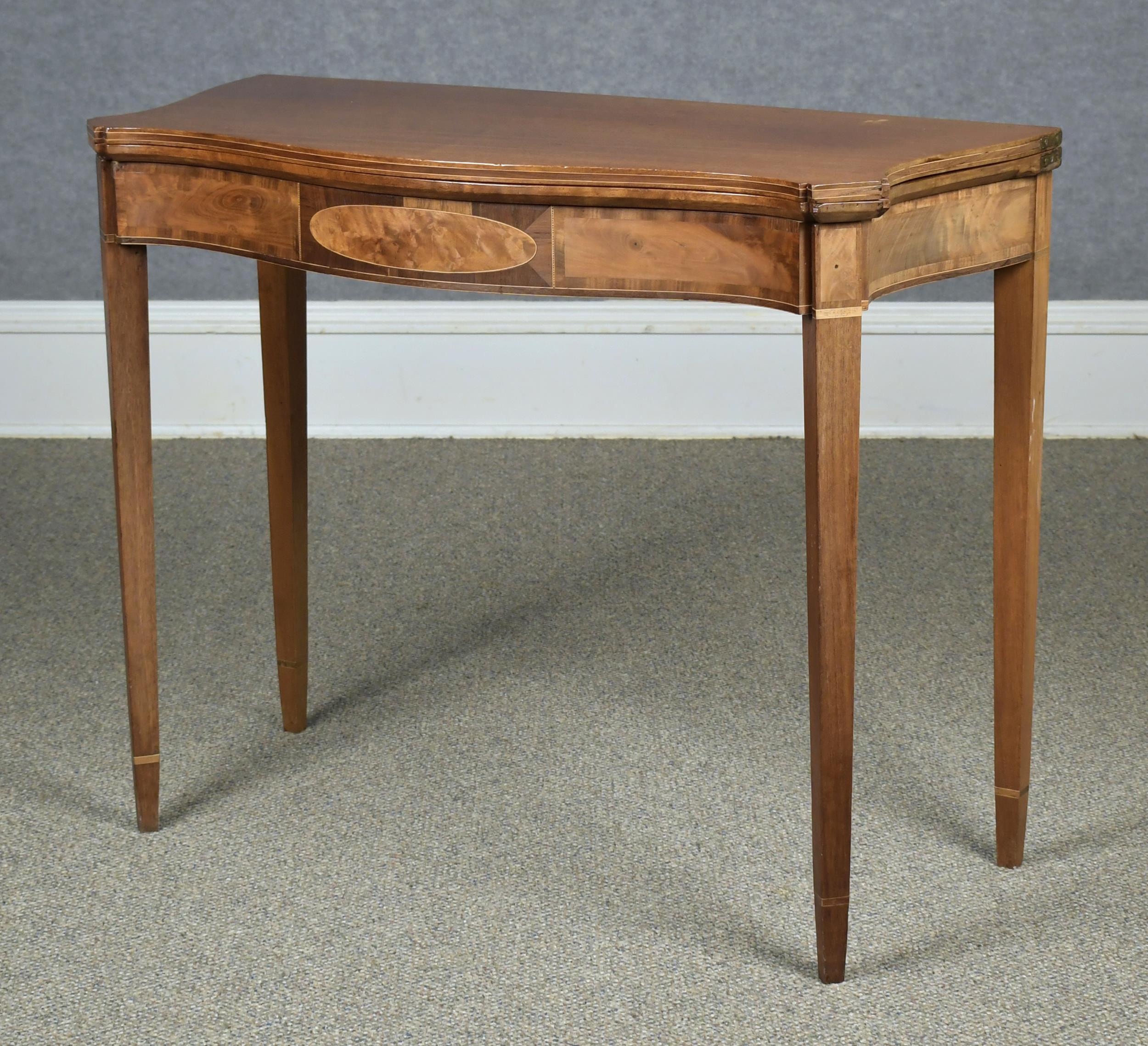 Appraisal: TH C HEPPLEWHITE MAHOGANY INLAID CARD TABLE Ca Massachusetts area