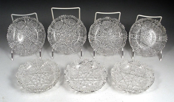 Appraisal: BRILLIANT PERIOD CUT GLASS ICE CREAM DISHES '' dia