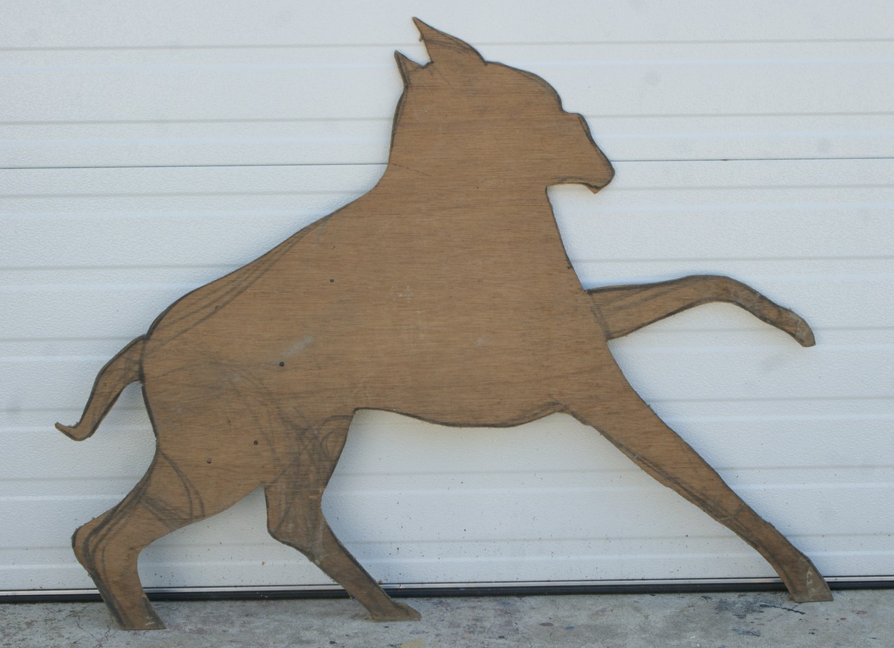 Appraisal: Tom Bostelle American PA - cut out lauan Running dog