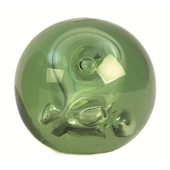 Appraisal: Dominick Labino paperweight c round green glass with trapped air