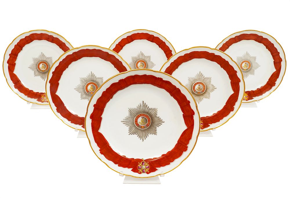 Appraisal: Russian Gardner Porcelain Plates Russian Gardner porcelain plates from the