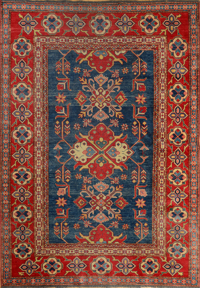 Appraisal: TURKISH PALE BLUE-GROUND SMALL CARPET IN A CAUCASIAN DESIGN ft