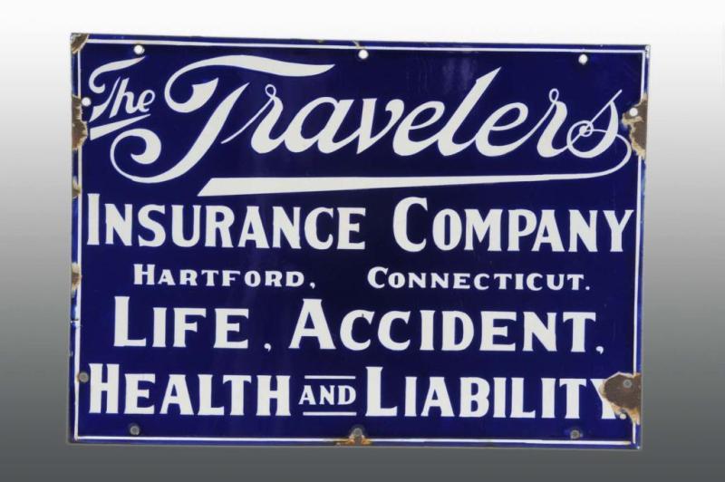 Appraisal: Porcelain Traveler's Insurance of Hartford Sign Description Circa A few