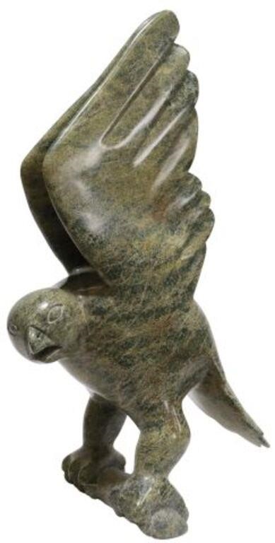 Appraisal: Inuit carved hardstone sculpture Bird signed David Simiga Cape Dorset