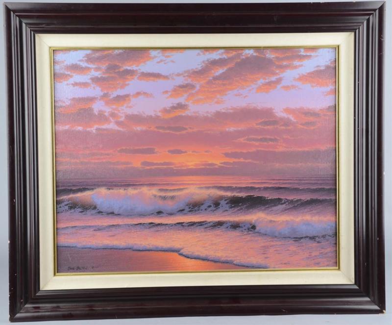 Appraisal: Twilight Surf David Dalton Hawaiian Oil Painting Early original oil