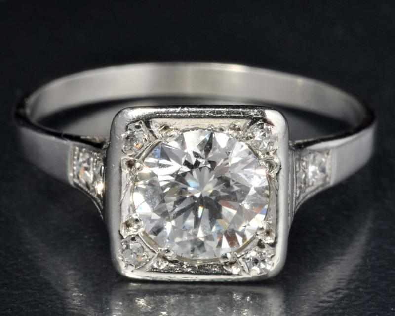 Appraisal: Platinum Diamond Ring Description Diamonds ct brilliant cut center stone