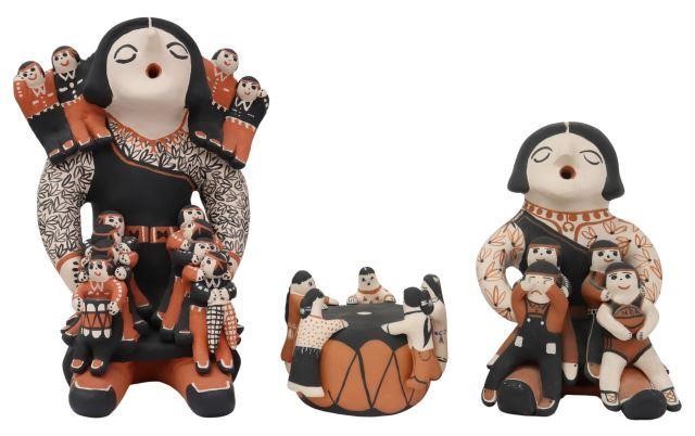 Appraisal: lot of Native American pottery storytellers Cochiti Pueblo polychrome painted