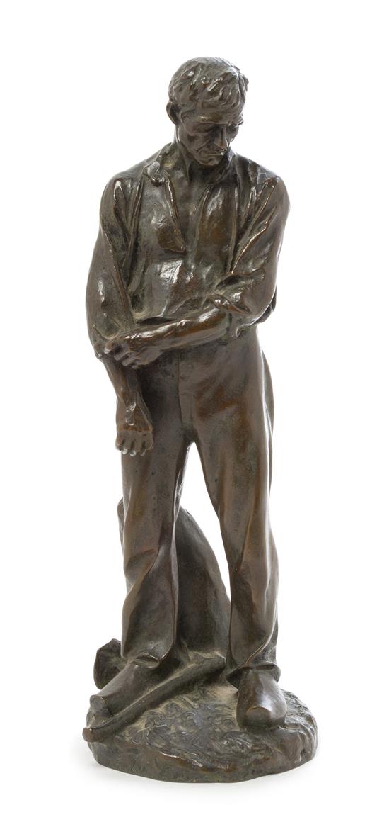 Appraisal: Sale Lot A French Bronze Figure aime-jules dalou - Le