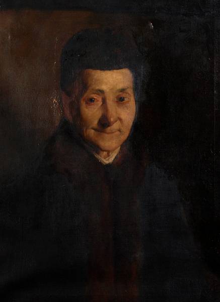 Appraisal: Frank Duveneck American - Portrait of an Old Woman initials