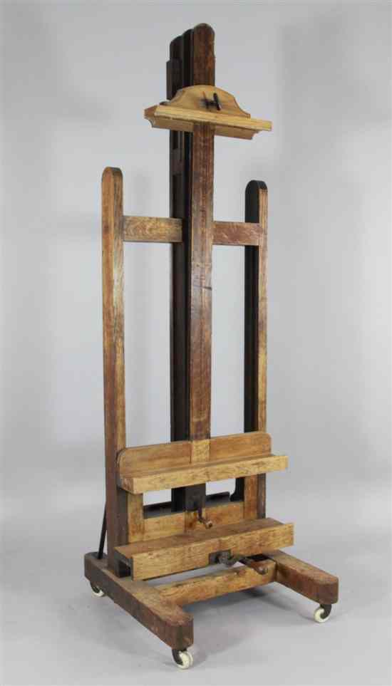 Appraisal: A late th century French oak artist's studio easel with