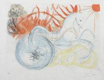 Appraisal: Image by Salvador Dali Spanish - Golden Chariot Hand-colored etching