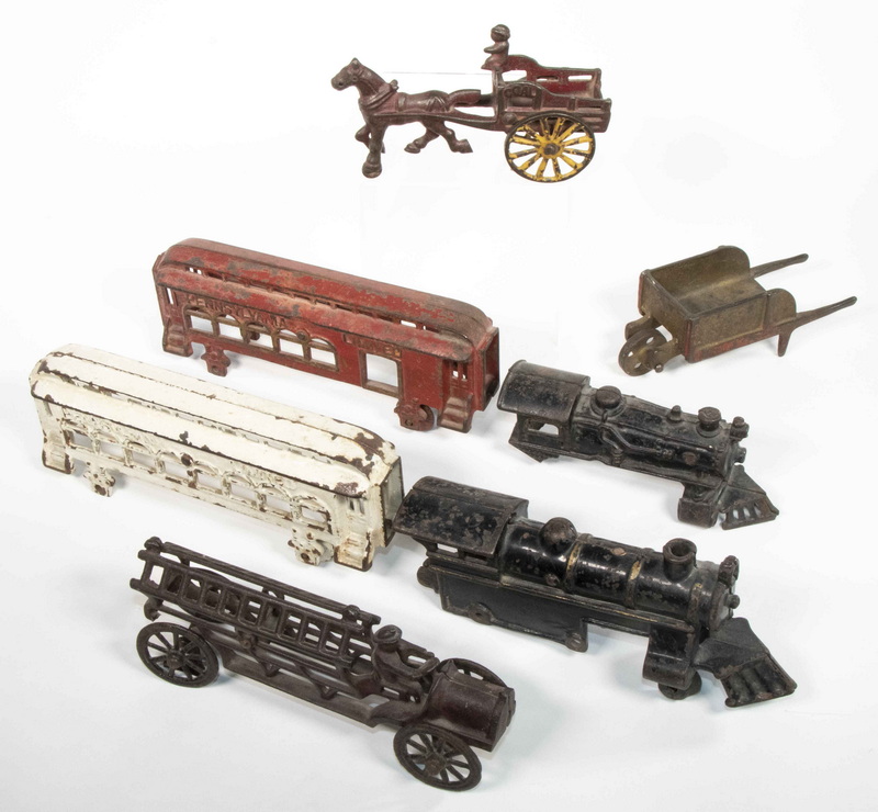 Appraisal: PCS EARLY CAST IRON VEHICLES Collection of Early th c