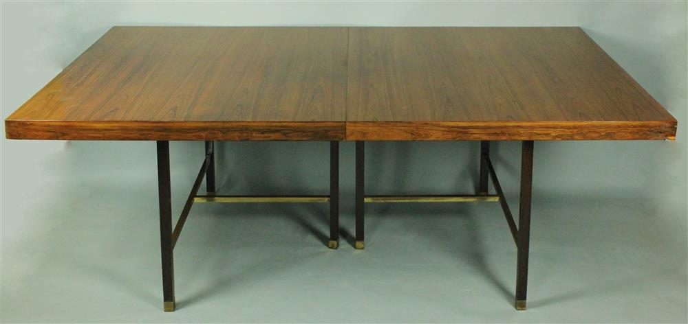 Appraisal: HARVEY PROBBER ROSEWOOD DANISH MID-CENTURY MODERN DINING TABLE WITH LEAVES