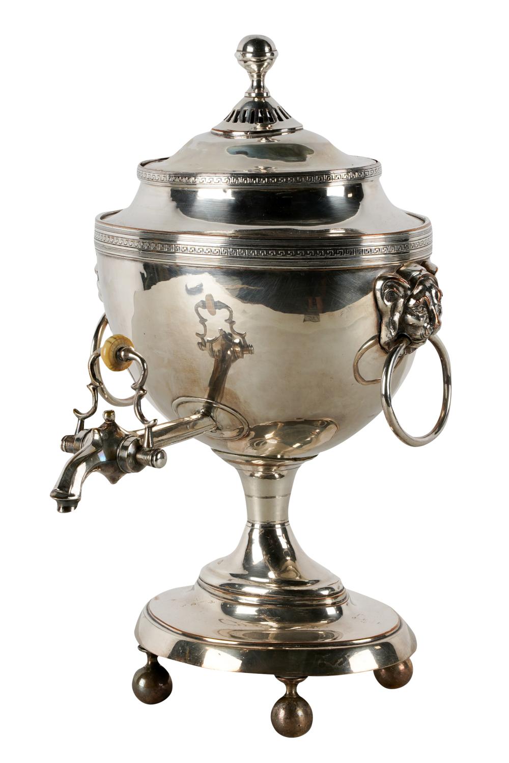 Appraisal: SILVERPLATE HOT WATER URNunmarked Provenance The Estate of Dr Leon