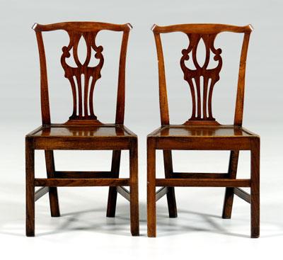 Appraisal: Pair Chippendale side chairs elm ash and other mixed woods