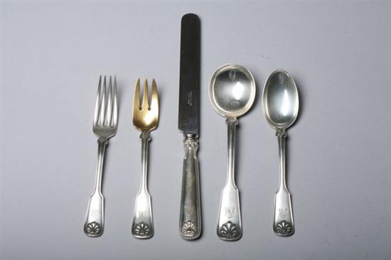 Appraisal: -PIECE TIFFANY STERLING SILVER FLATWARE SERVICE Shell and Thread pattern