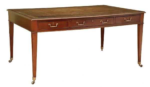 Appraisal: A George III style mahogany partners desk early th century