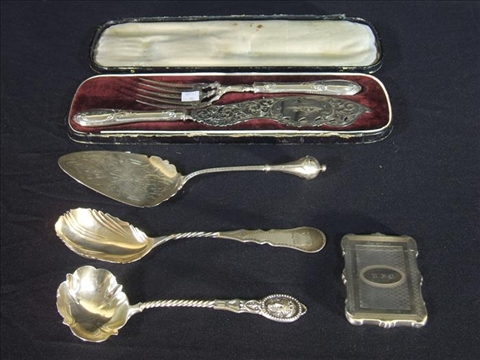 Appraisal: SIX ITEMS AMERICAN SILVER BY ALBERT COLE Including a cased