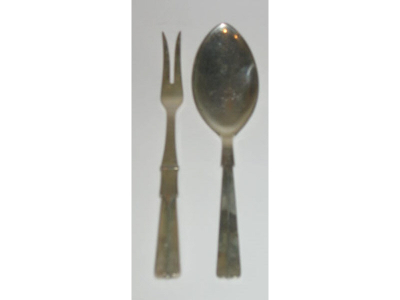 Appraisal: HANS HANSEN DANISH Sterling silver serving spoon and fork signed