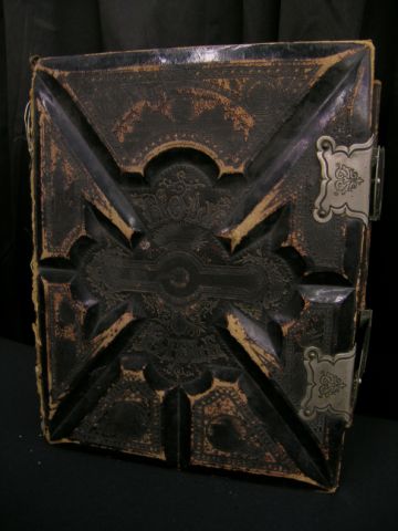 Appraisal: Antique embossed leather family bible printed and sold by W