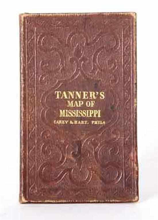 Appraisal: Rare pocket map of Mississippi TANNER'S MAP OF MISSISSIPPI Philadelphia