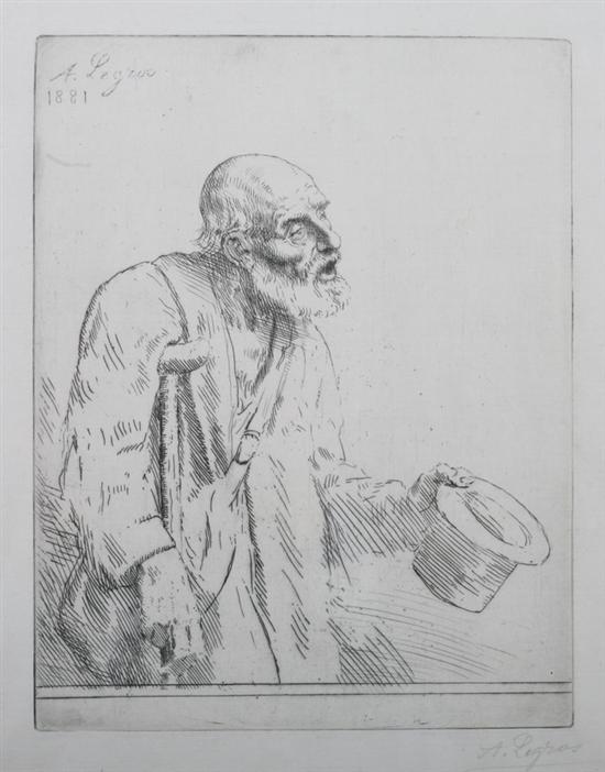 Appraisal: ALPHONSE LEGROS French - THE BEGGAR signed in pencil lower