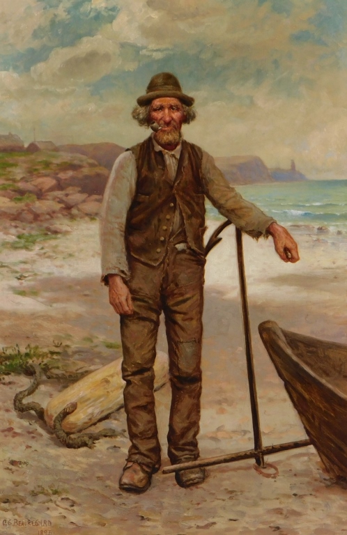 Appraisal: CHARLES BEAUREGARD FISHERMAN PORTRAIT PAITING Charles Grant BeauregardNew York Quebec