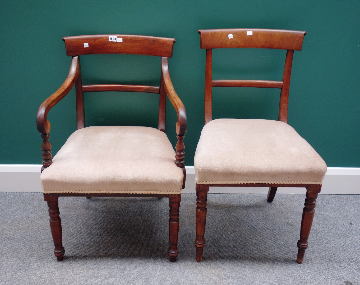 Appraisal: A set of eight early th century mahogany framed dining